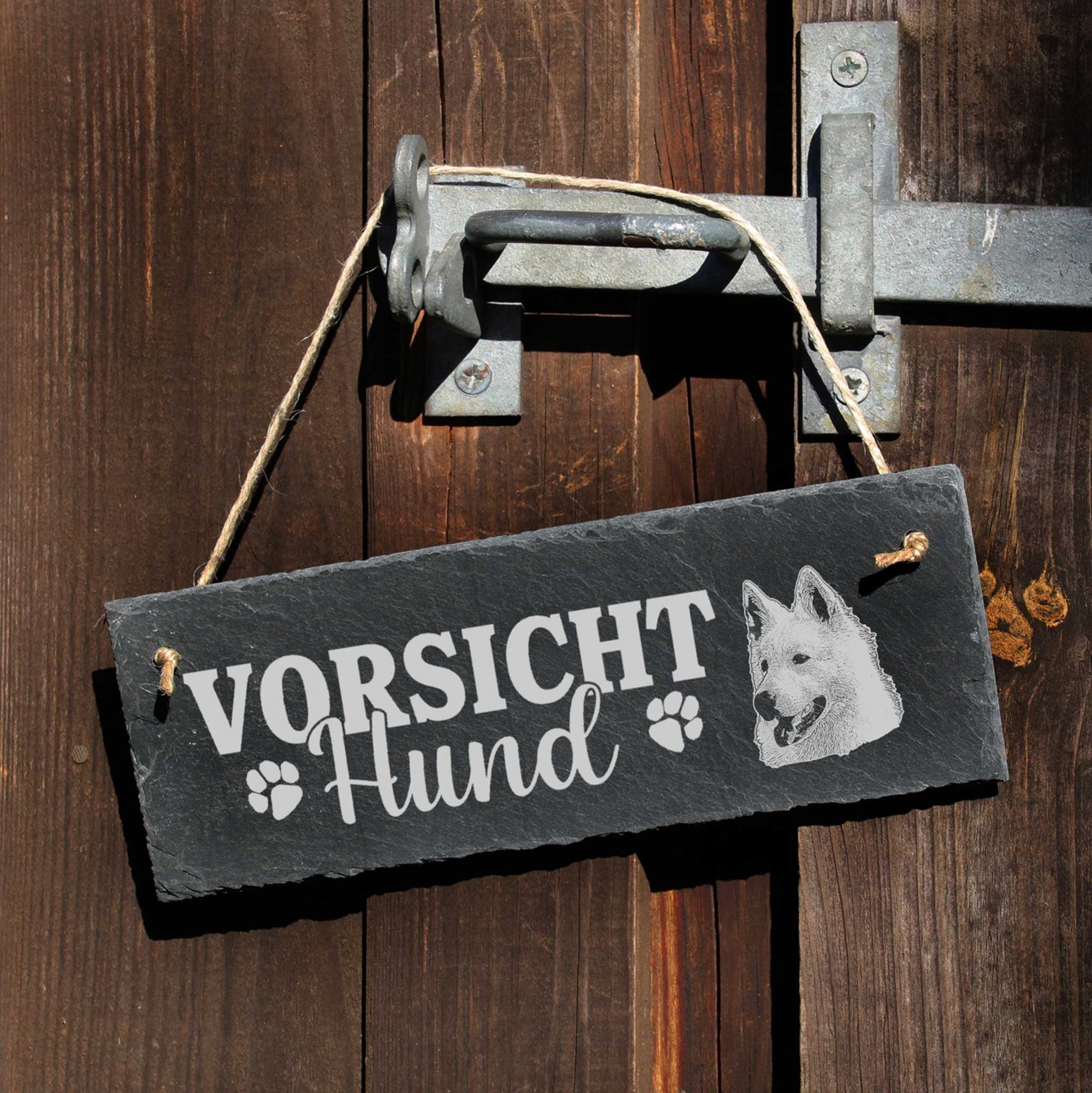 22x8cm Suisse Hund Schild Dekolando Blanc Vorsicht Berger Hängedekoration