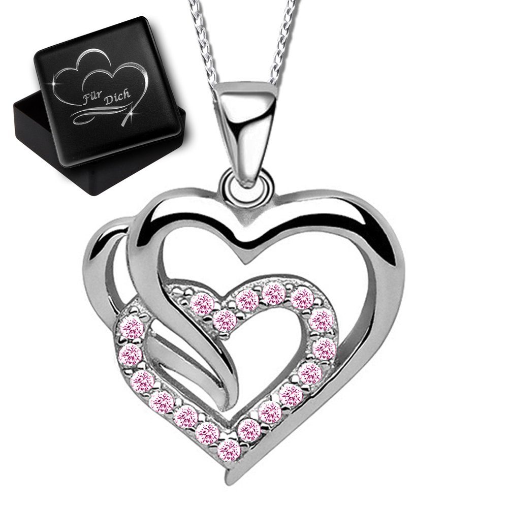 Limana Herzkette »echt 925 Sterling Silber Kette mit Herz Anhänger«, Frauen  Damen Mädchen Geschenk Idee Halskette online kaufen | OTTO