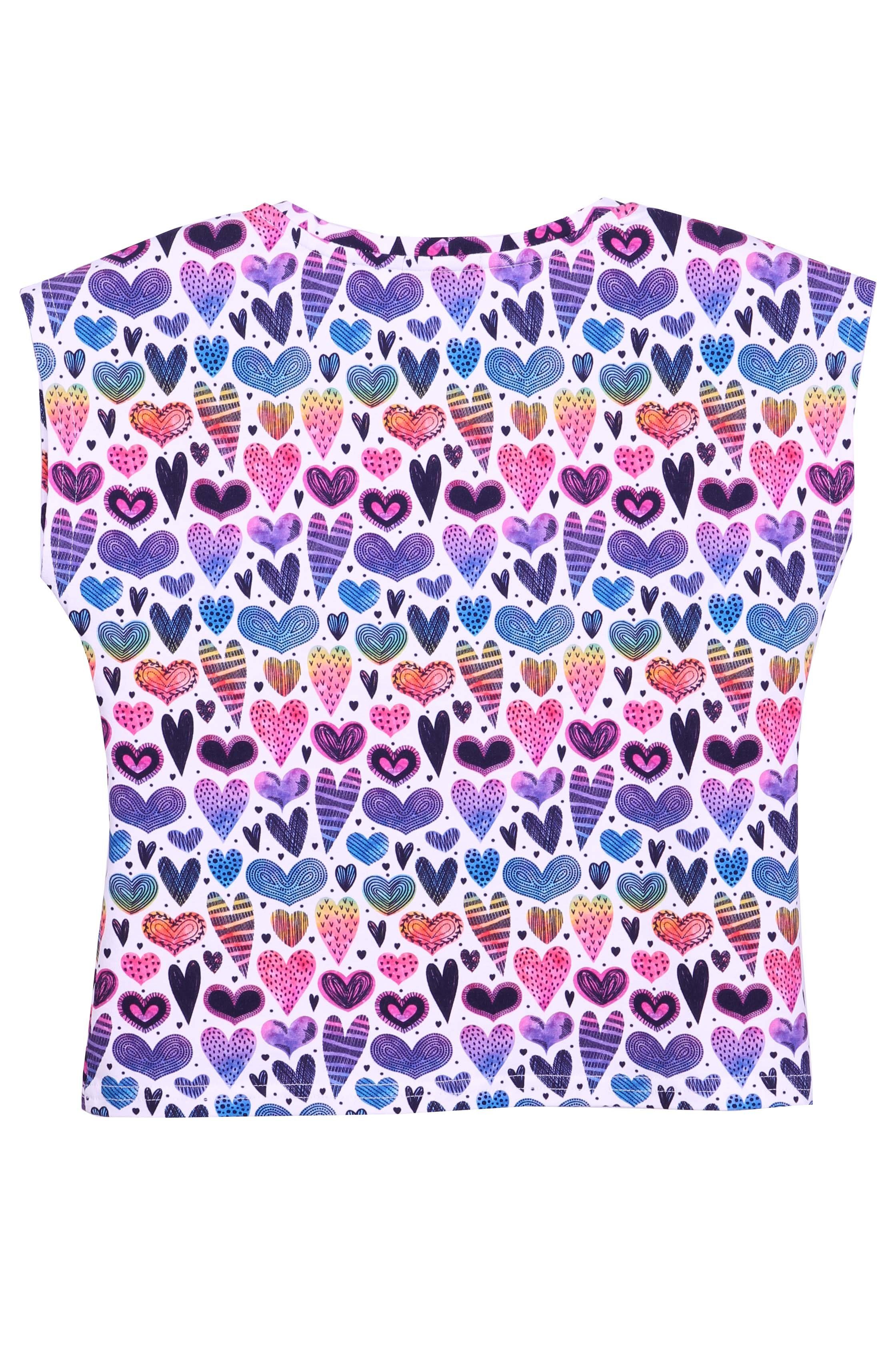 coolismo T-Shirt mit Herzchen-Motiv Kurzarm, bedruckt, Rundhalsausschnitt, aus Baumwolle