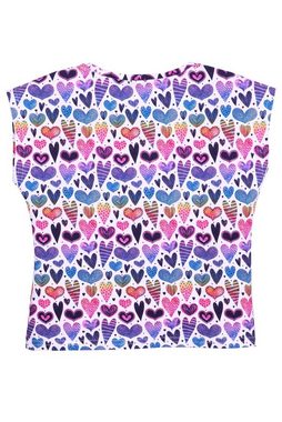 coolismo T-Shirt Print-Shirt für Mädchen mit Herzchen-Print Rundhalsausschnitt, Alloverprint, Baumwolle