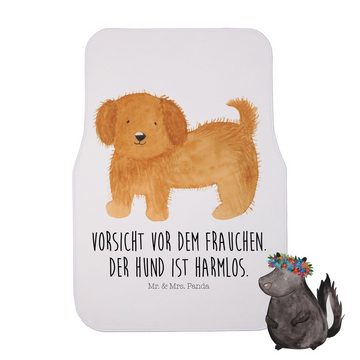 Fußmatte Hund Flauschig - Weiß - Geschenk, Fahrer, Frauchen, Haustier, Autofuß, Mr. & Mrs. Panda, Höhe: 0.5 mm
