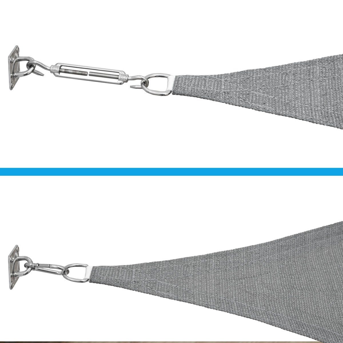 AMANKA Sonnensegel mit UV Schutz - 4 x 4 x 4 m Wasserdicht - Sonnenschutz Garten & Balkon, Polyester Sonnenschutzsegel Dreieckig - Überdachung mit Regenschutz