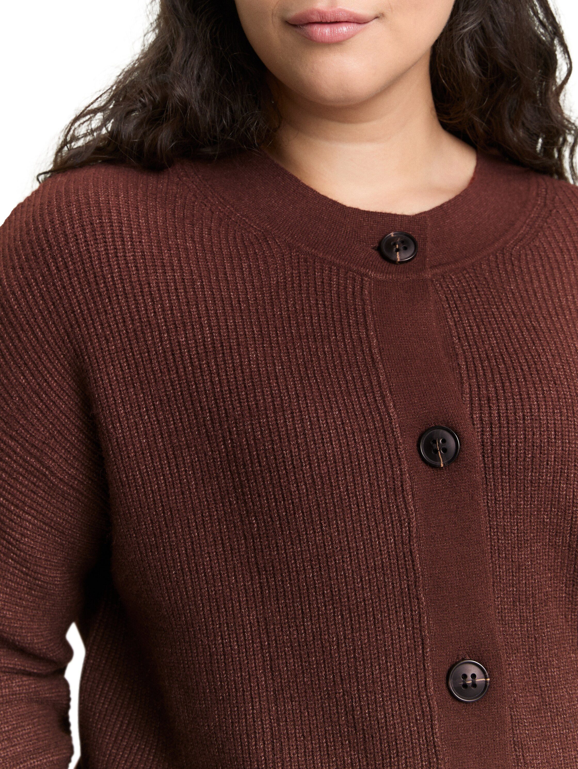 TOM TAILOR PLUS Cardigan mit Rippbündchen