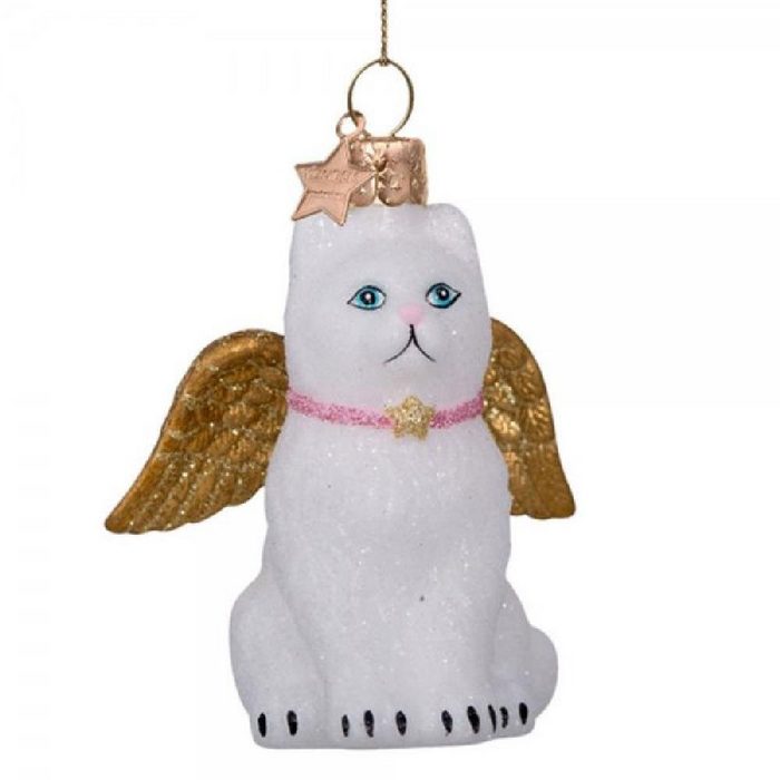 Vondels Christbaumschmuck Ornament Katze mit goldenen Flügeln
