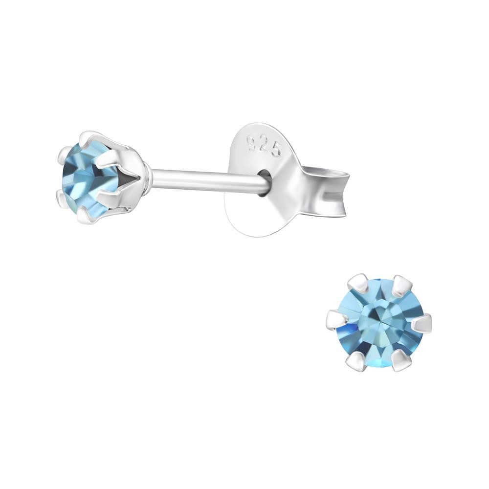 Ohrring-Set Meeresblau- Ohrstecker mit LA CRYSTALE Kristallstein 925 Silber Damen