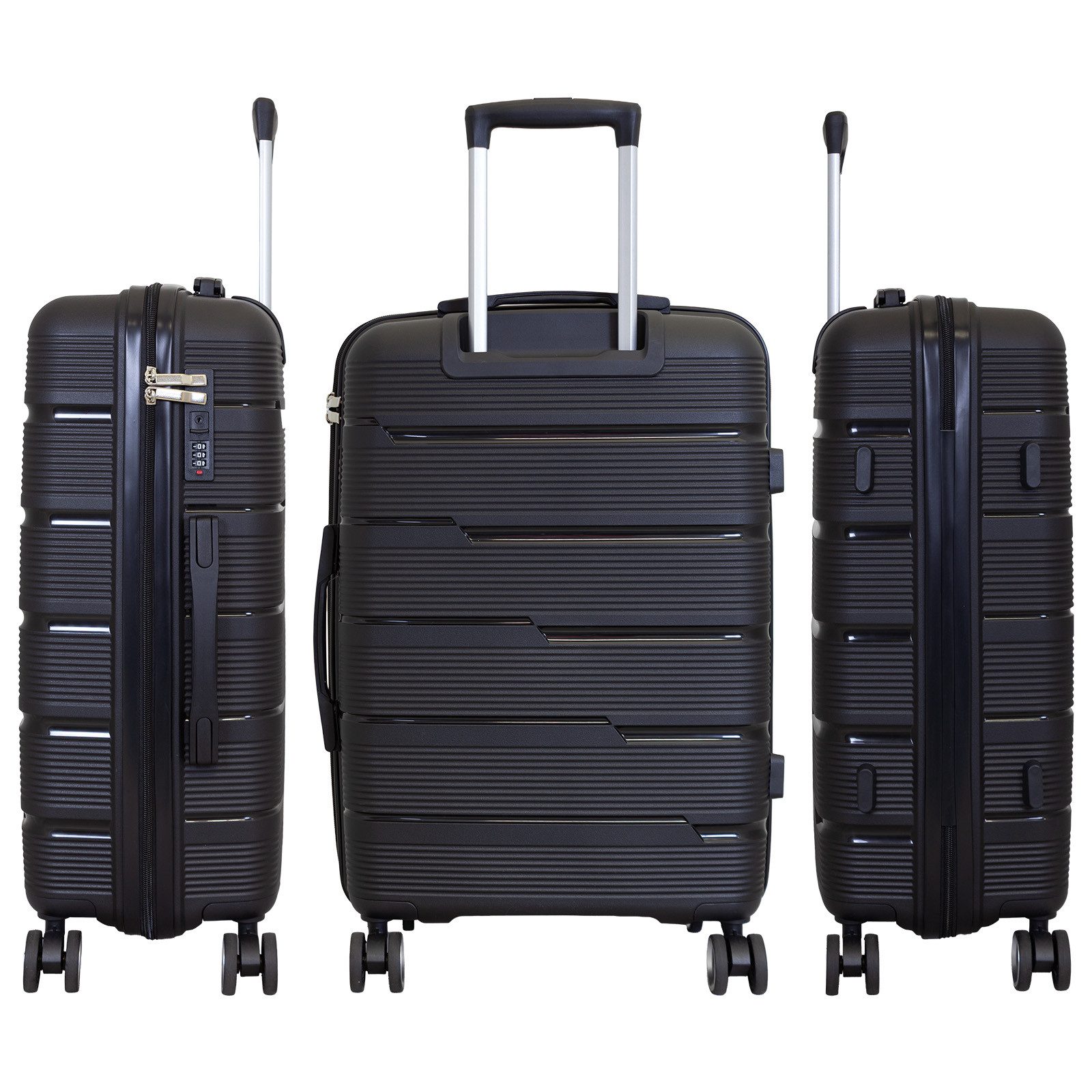 Trendyshop365 Hartschalen-Trolley Reisekoffer Aruba, verschiedene Farben und Größen, 4 Rollen, Polypropylen, extrem robust
