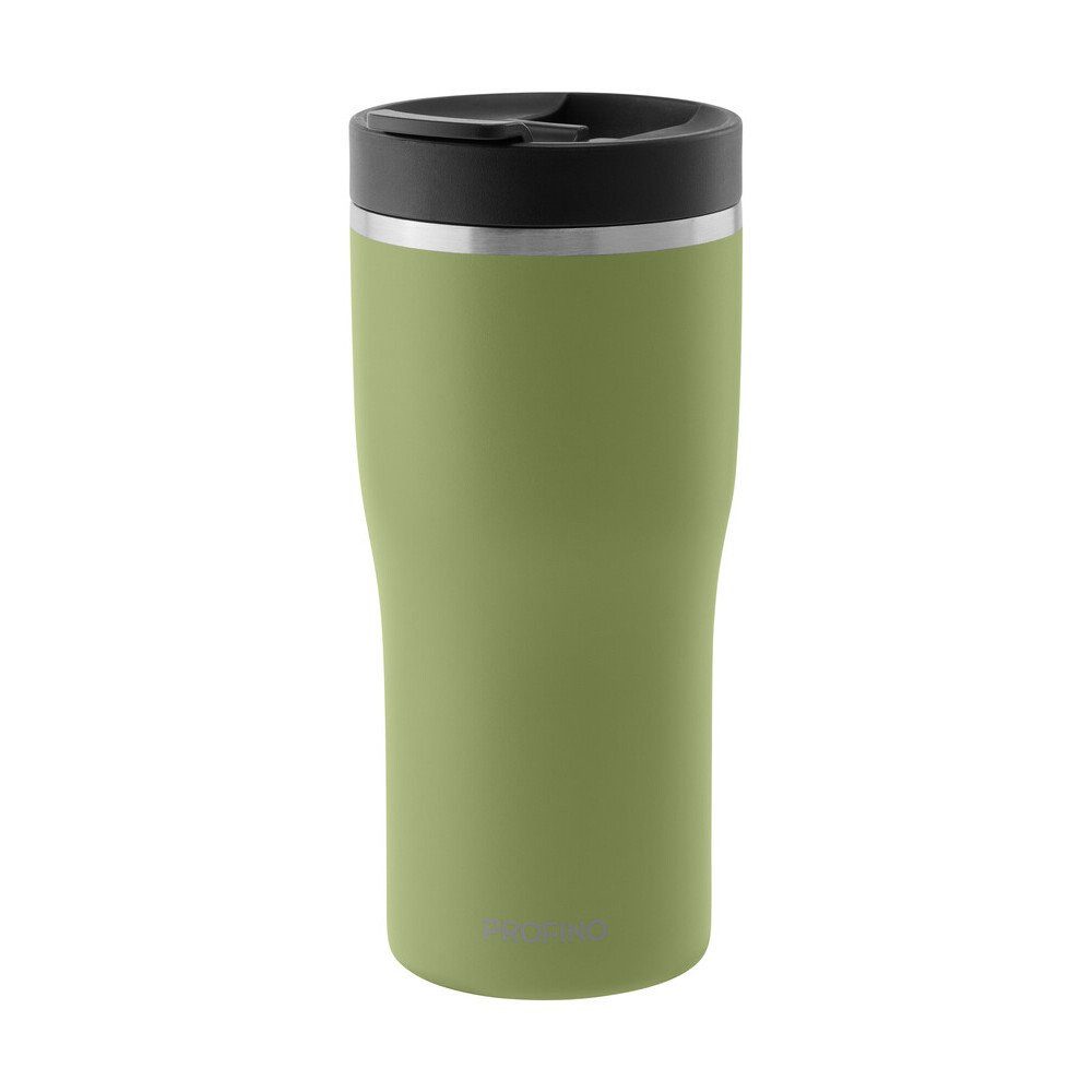 Profino Coffee-to-go-Becher Thermo-To-Go-Becher 0,35 l Barista grün, 1-tlg., Edelstahl, Thermo-To-Go-Becher, 0,35 l, Edelstahl, grün