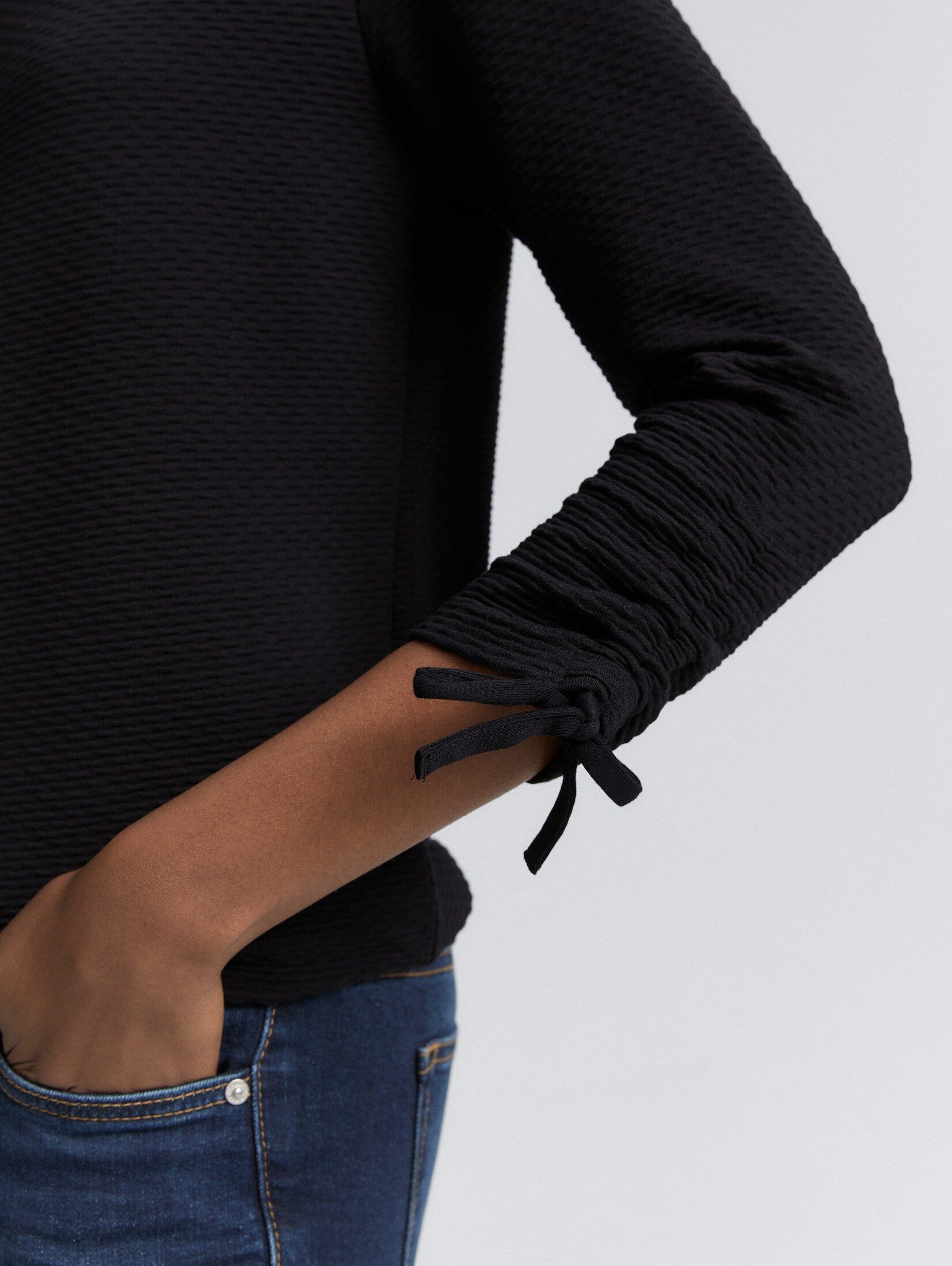 TOM TAILOR Denim Sweatshirt Strick & Sweatshirts Slim Fit Sweatshirt mit Raffärmeln