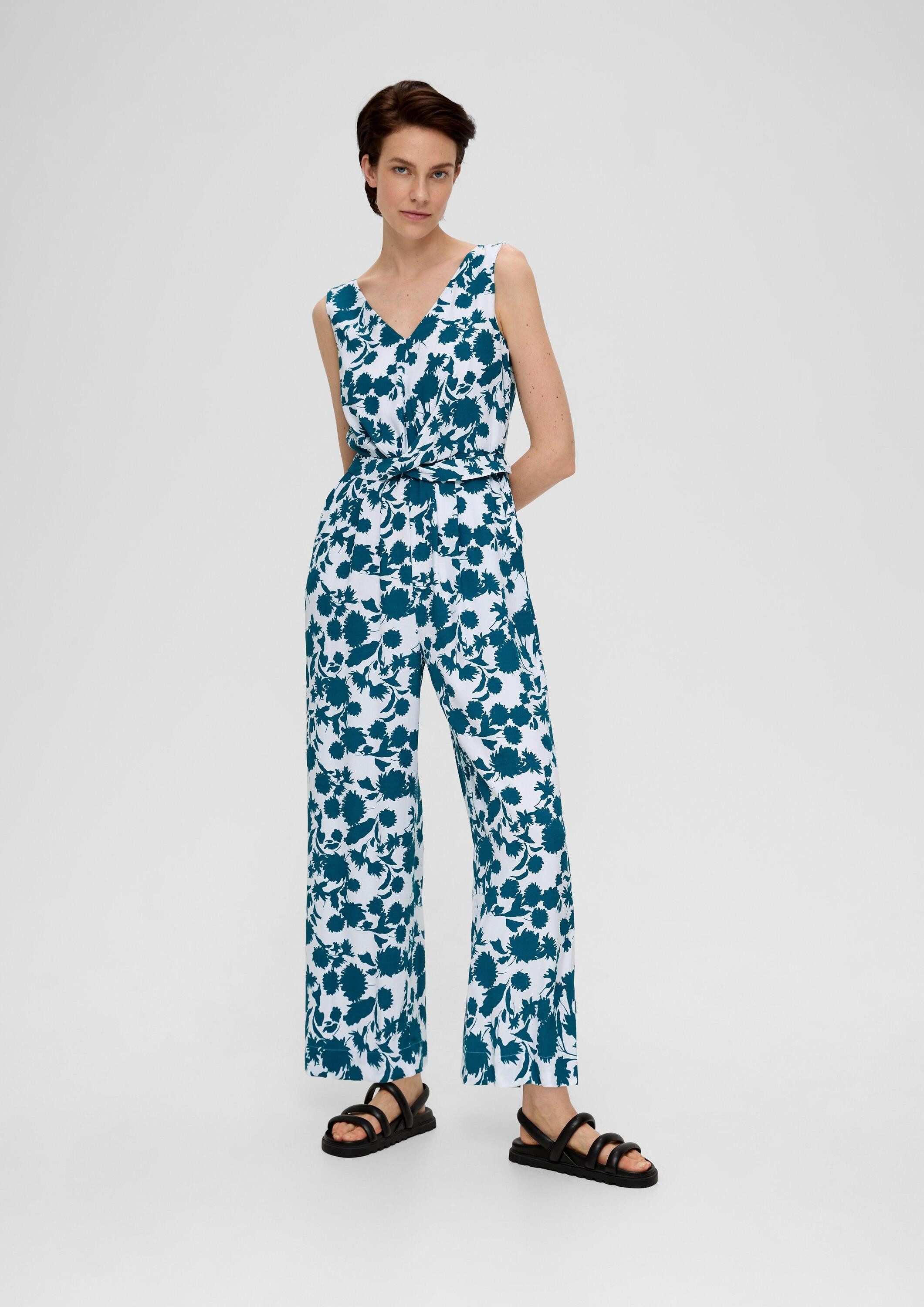 s.Oliver Jumpsuit Overall Viskose-Jumpsuit mit Taillengürtel (1-tlg)