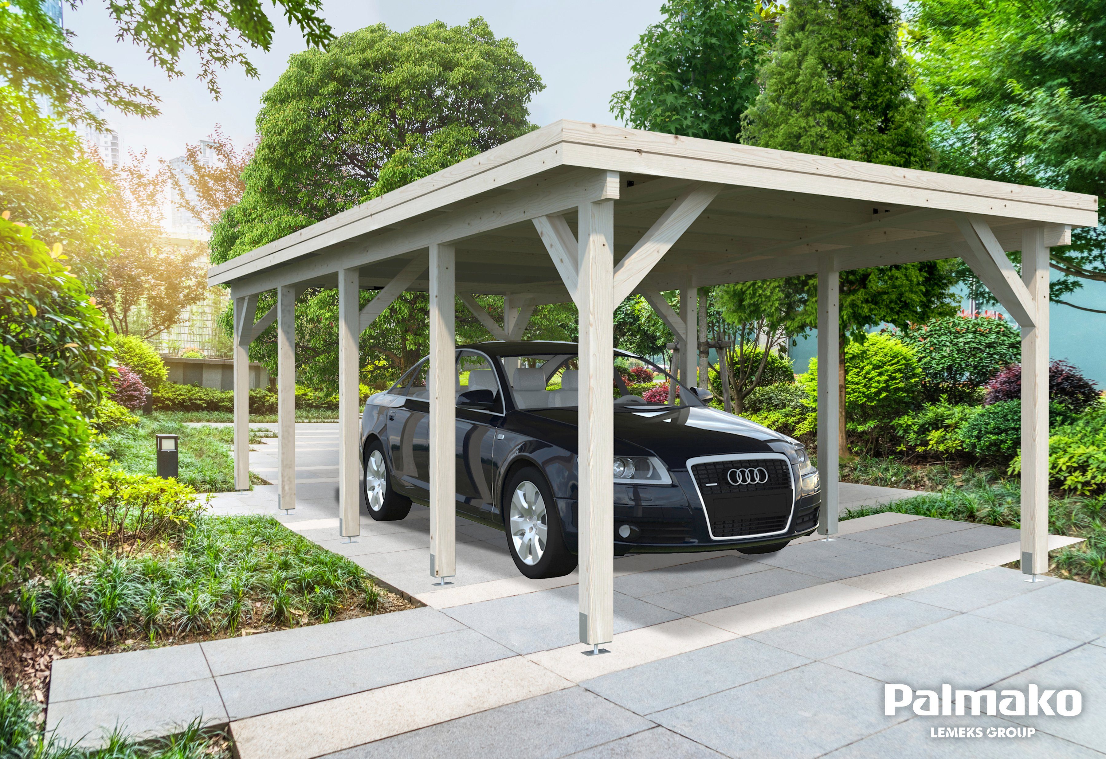 Palmako Einzelcarport Karl, BxT: 360x762 cm