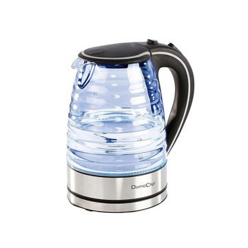 LIVOO Wasserkocher LIVOO Wasserkocher Glas kabellos blaue Beleuchtung schwarz DOD128N