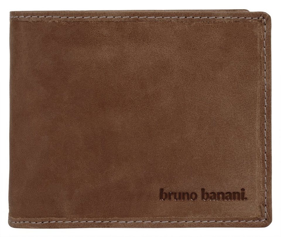 Bruno Banani Geldbörse, echt Leder, Höhe 9 cm x Breite 12 cm x Tiefe 2 cm