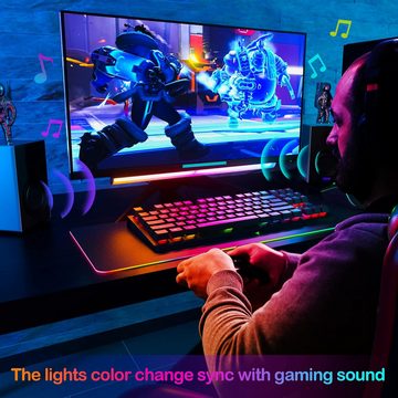 HYTIREBY LED-Streifen Gaming led lichter RGB mit Fernbedienung und APP, Fernbedienung einstellbare Helligkeit und Geschwindigkeit