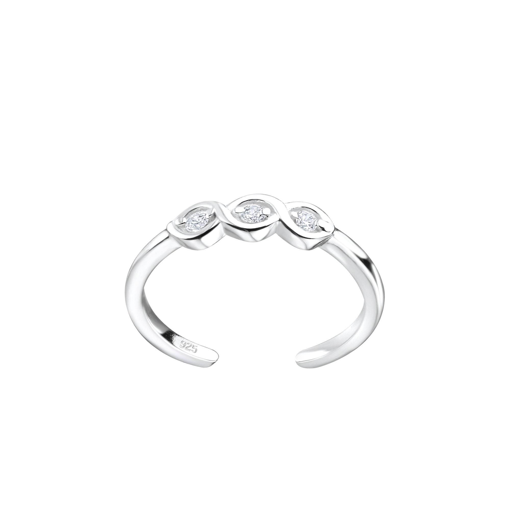 Monkimau Zehenring Zirkonia Zehenring 925 Silber