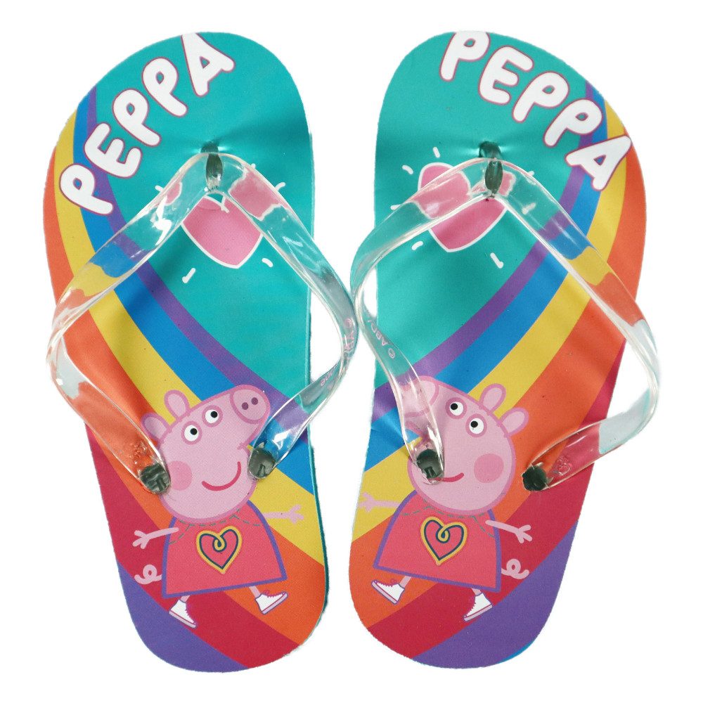 Peppa Pig Peppa Wutz Kinder Mädchen Flip Flops Sandalen Latschen Gr. 23 bis 32 T-Strap-Zehentrenner