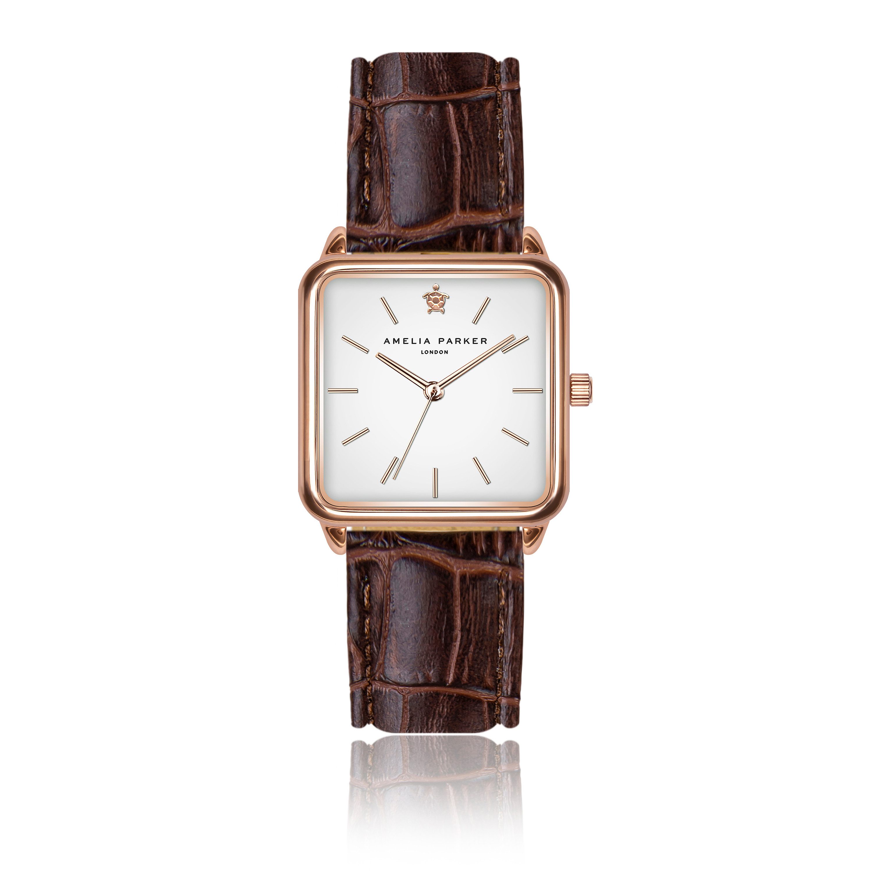 AMELIA PARKER Quarzuhr AD7-S088R Bay Brown Croco