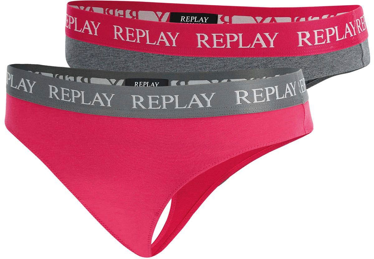 Replay String LADY STRING Style 1 T/C 2pcs waterfall pack (Packung, 2er-Pack) grau-meliert, fuchsia