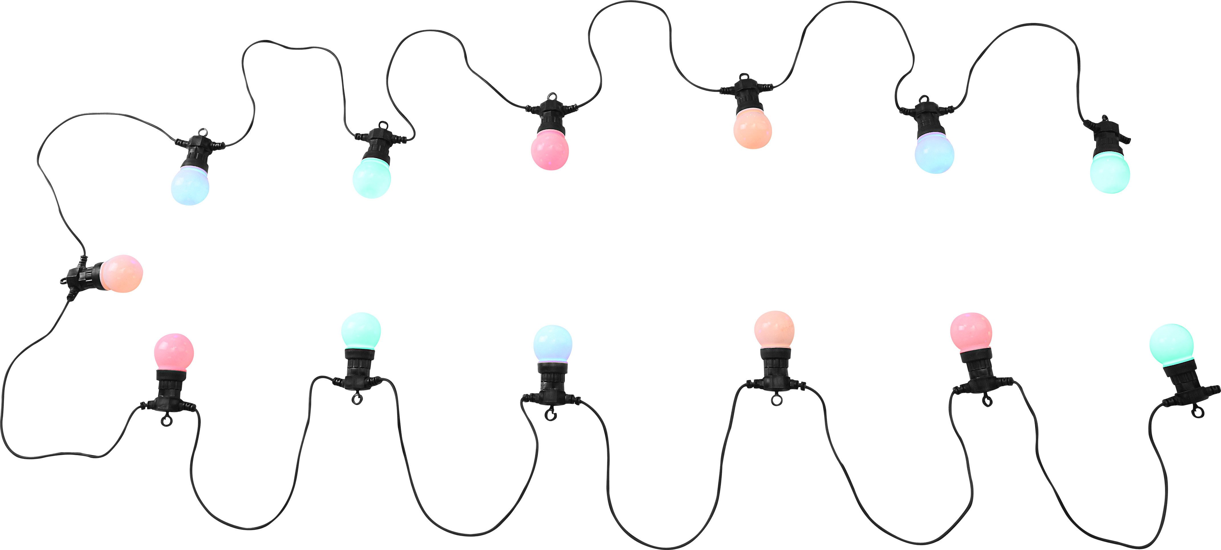 GLOBO LIGHTING LED-Lichterkette NIRVANA, Kette/rot-gelb-grün-blau/Terrasse