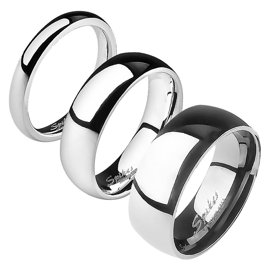 Taffstyle Fingerring Herrenring Damenring Edelstahl Silber Größe 58 (18.5) Breit 6mm (Freundschaftsring Paarring Partnerring Ehering Trauring Hochzeitsring), Verlobungsring Partnerring Freundschaftring Herrenring Damenring