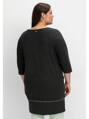 Sheego Shirtkleid Große Größen mit Kontrastnähten und Saumbund