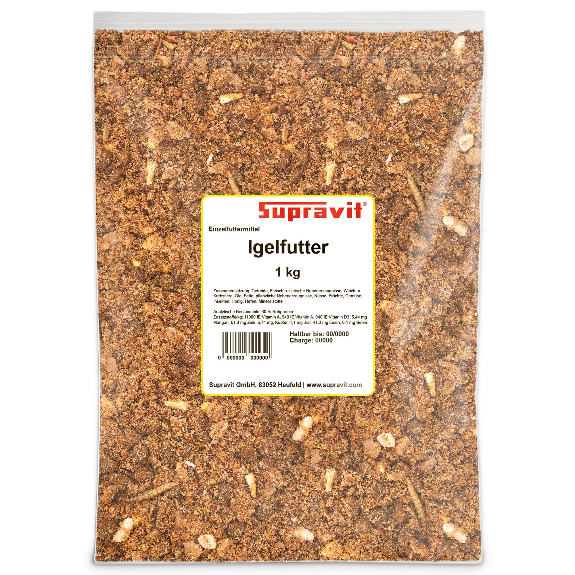 Supravit Igelfutter mit Insekten - Artgerechte, ganzjährige Fütterung für Igel, für: Nutz-/ Wildtier