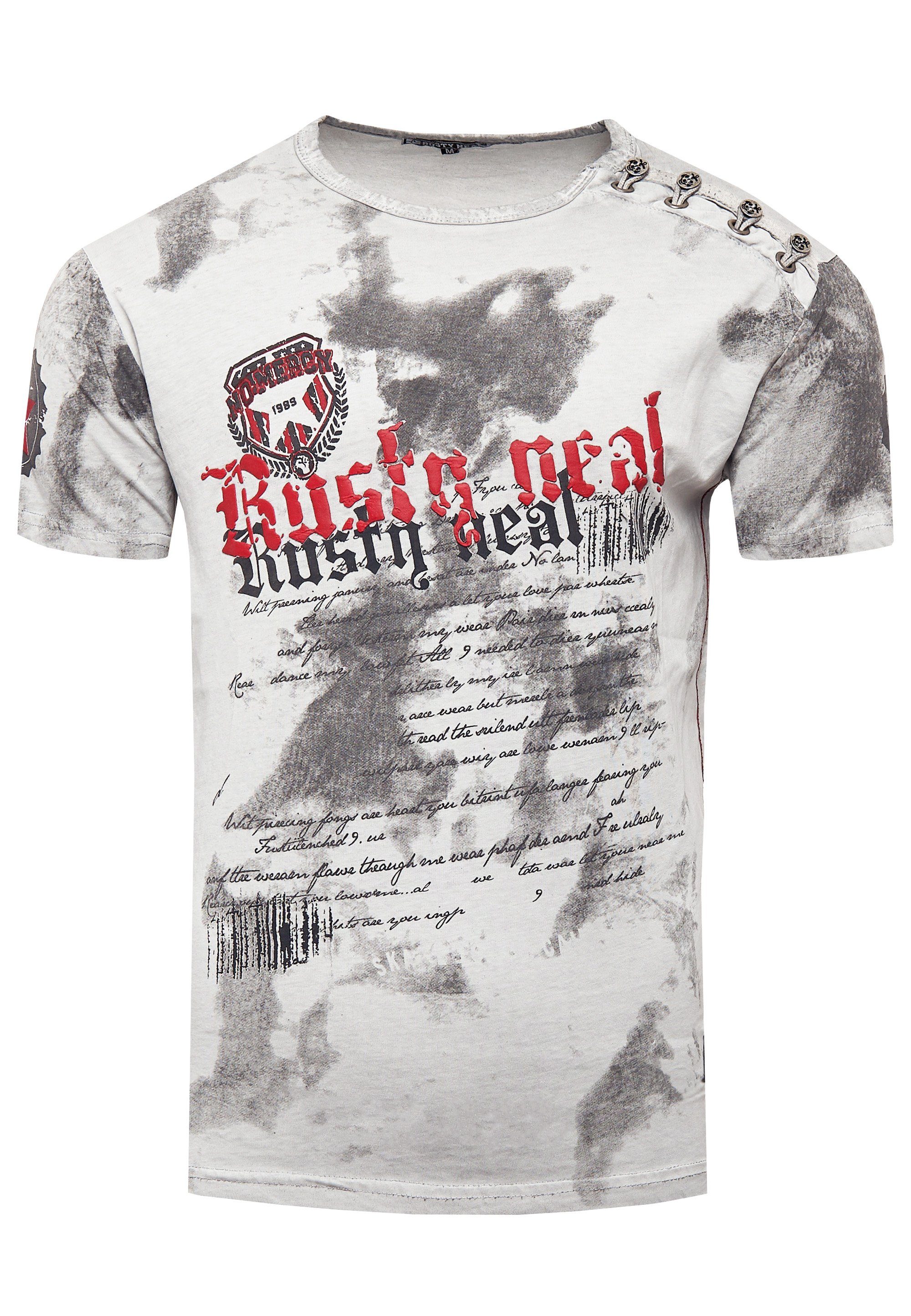 Rusty Neal T-Shirt in tollem Batik-Design