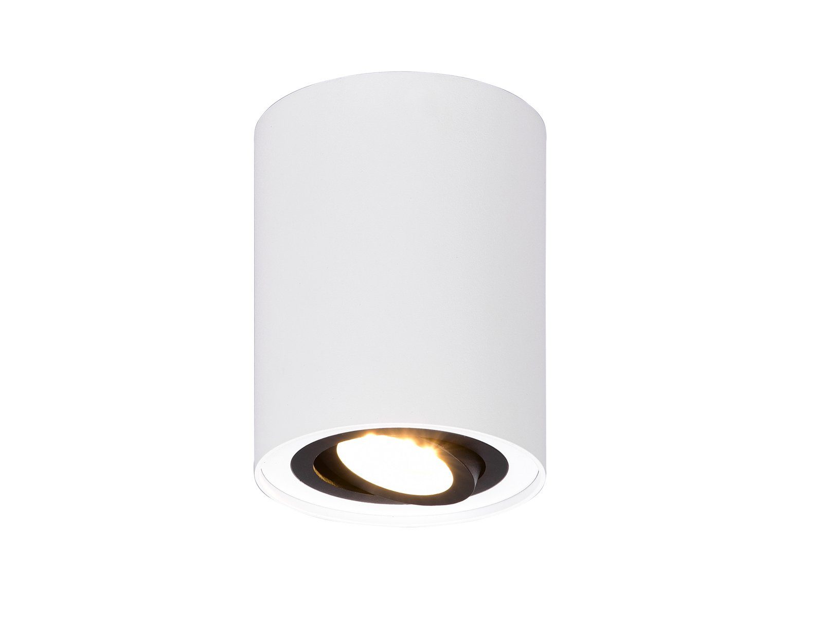 TRIO Leuchten LED Deckenstrahler, Dimmfunktion, LED wechselbar, Warmweiß, Aufbau-Spot Aufputz Strahler innen, Lichtspot Weiß-SchwarzØ 9,6cm