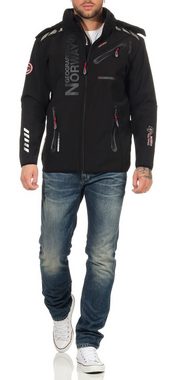 Geographical Norway Softshelljacke Geographical Norway Herren Softshelljacke G-River by leyoley mit abnehmbarer Kapuze, Windbreaker, Übergangsjacke, Wander Sport Jacke