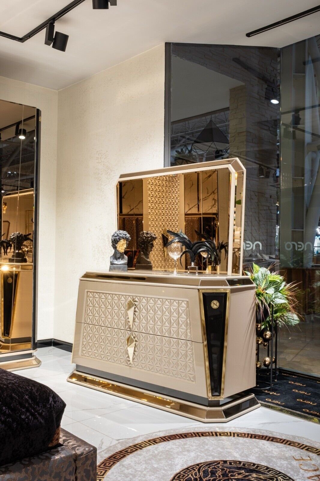 JVmoebel Kommode Schlafzimmermöbel Modern Luxus Kommode mit Spiegel Design (1 St), Made in Europa