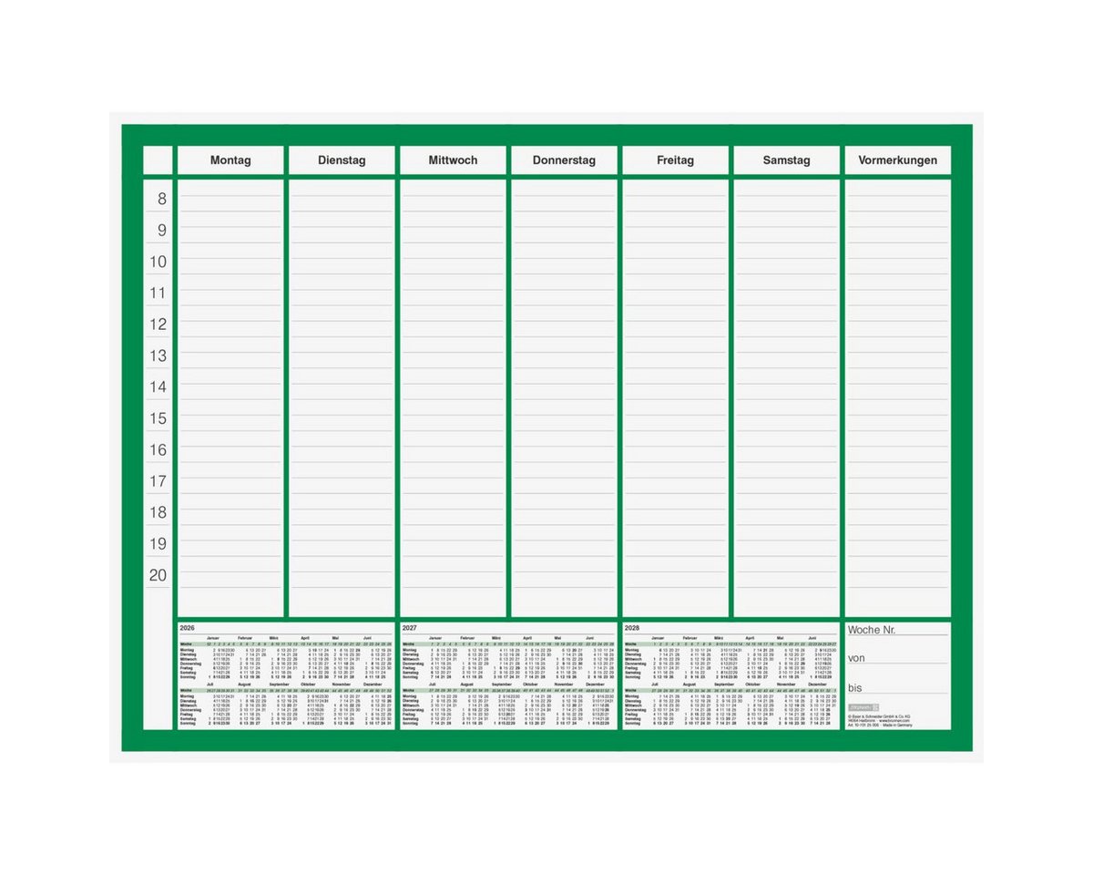 BRUNNEN Schreibtischunterlage Schreibunterlage 2026-2028 58,5x43,5cm 50 Blatt