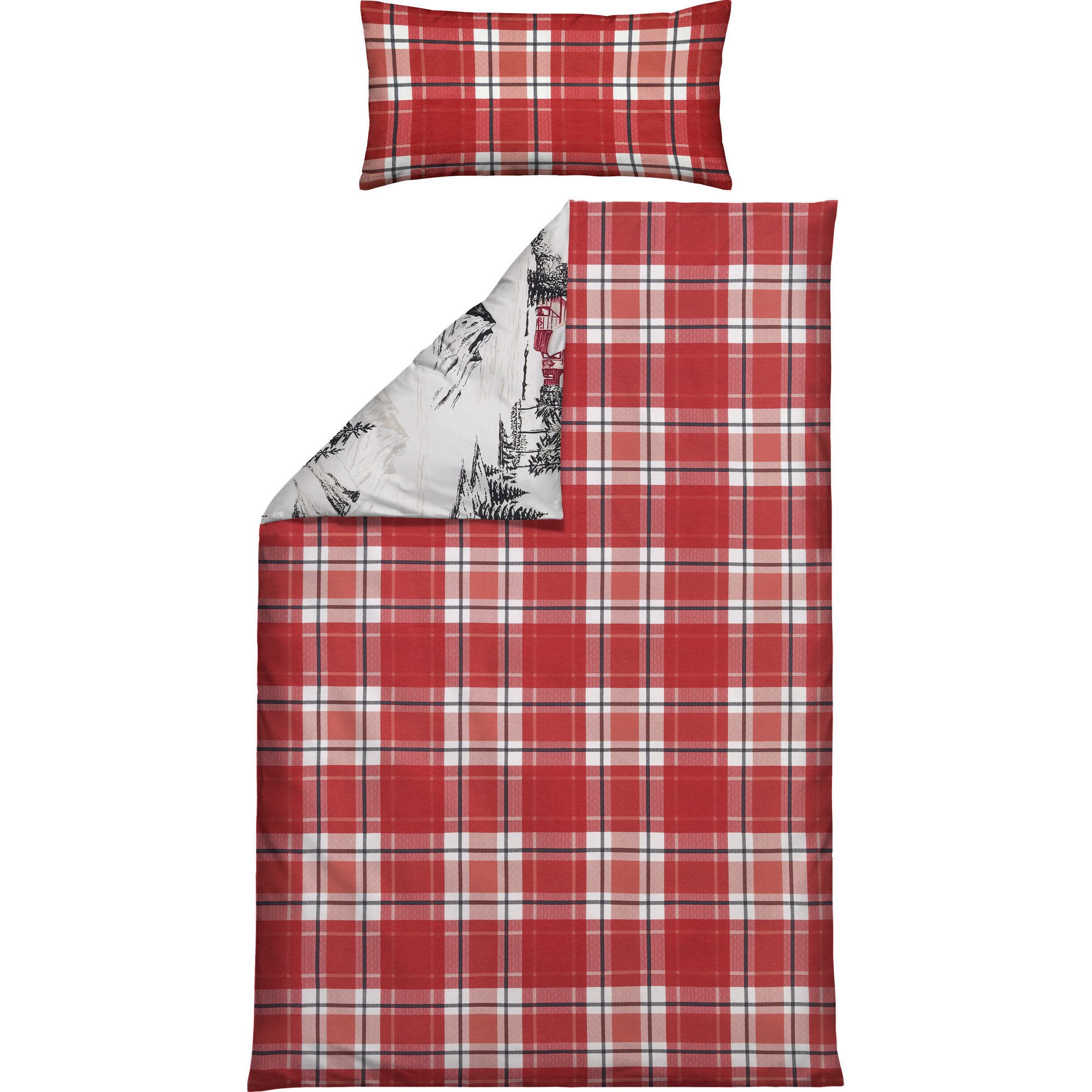 Erwin Müller Bettwäsche Wendebettwäsche, Biber, Karo günstig online kaufen