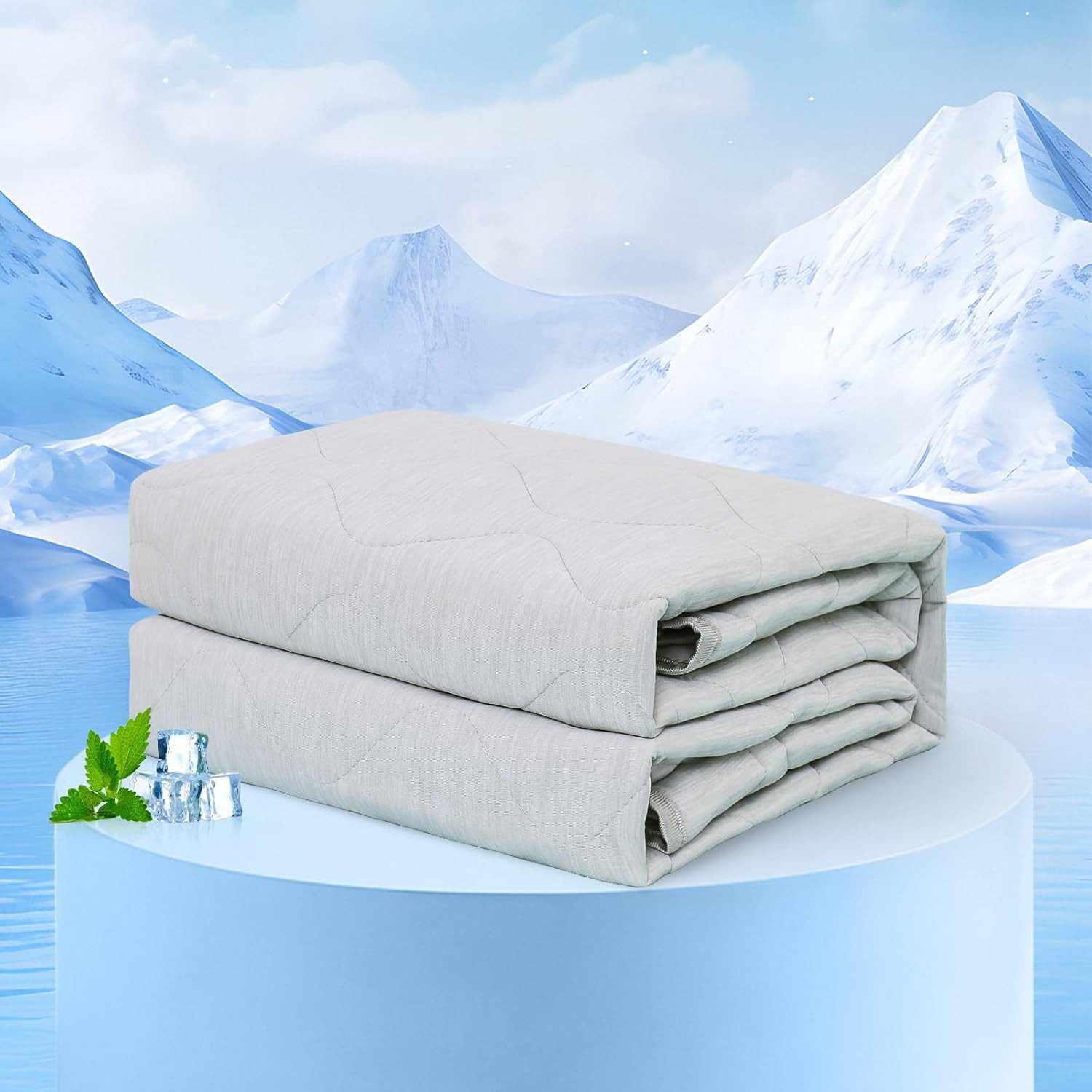 Rywell Hundematte Kühldecke für Hunde, Selbstkühlende Matte mit Arc-Chill-Technologie, Nylon/Polyester, leicht, faltbar, (Q-Max >0.5), wasserabweisend & maschinenwaschbar, schützt Sofa und Bett – Grau