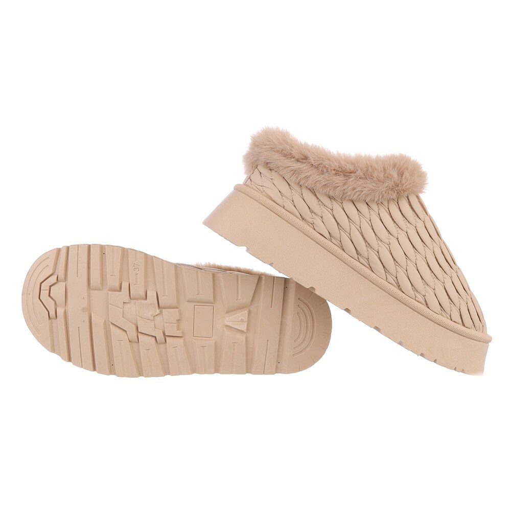 Ital-Design Damen Hausschuhe Freizeit Snowboots Flach günstig online kaufen