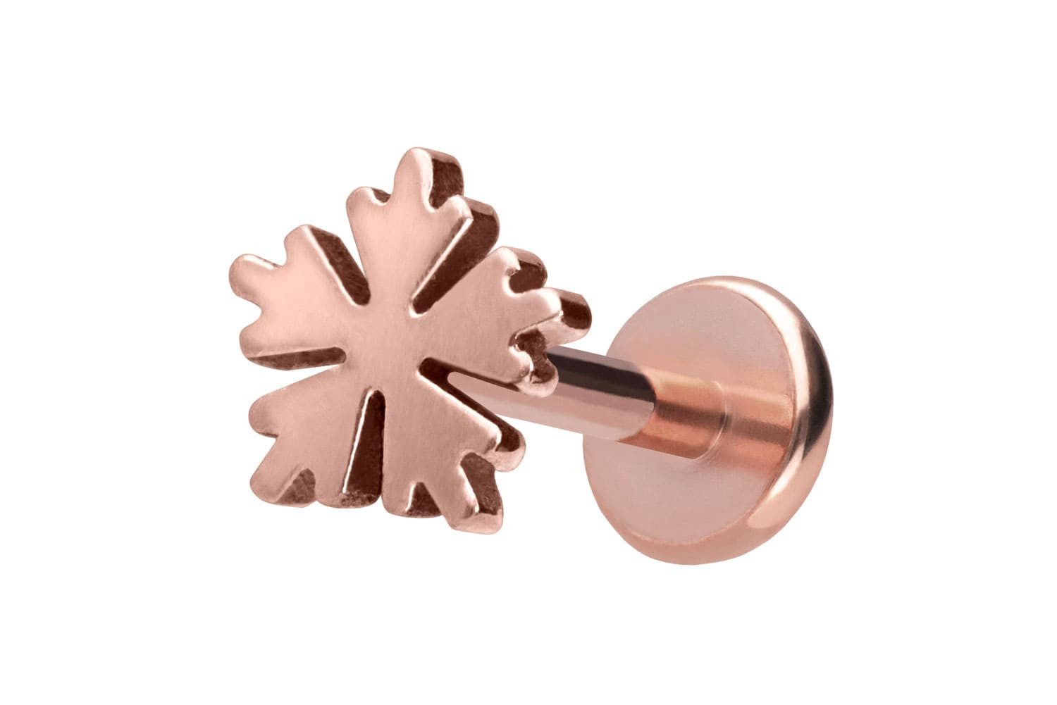 PIERCINGLINE Piercing-Set Titan Labret mit Push Fit SCHNEEFLOCKE (Labrets, 1-tlg)