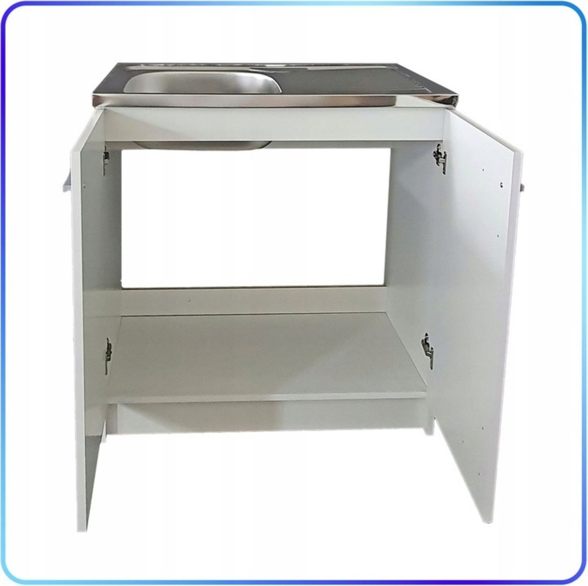 STAMAR Spülenschrank Küchenschrank 80cm Weiß Spüle 50x80 Abtropf Armatur Ch günstig online kaufen