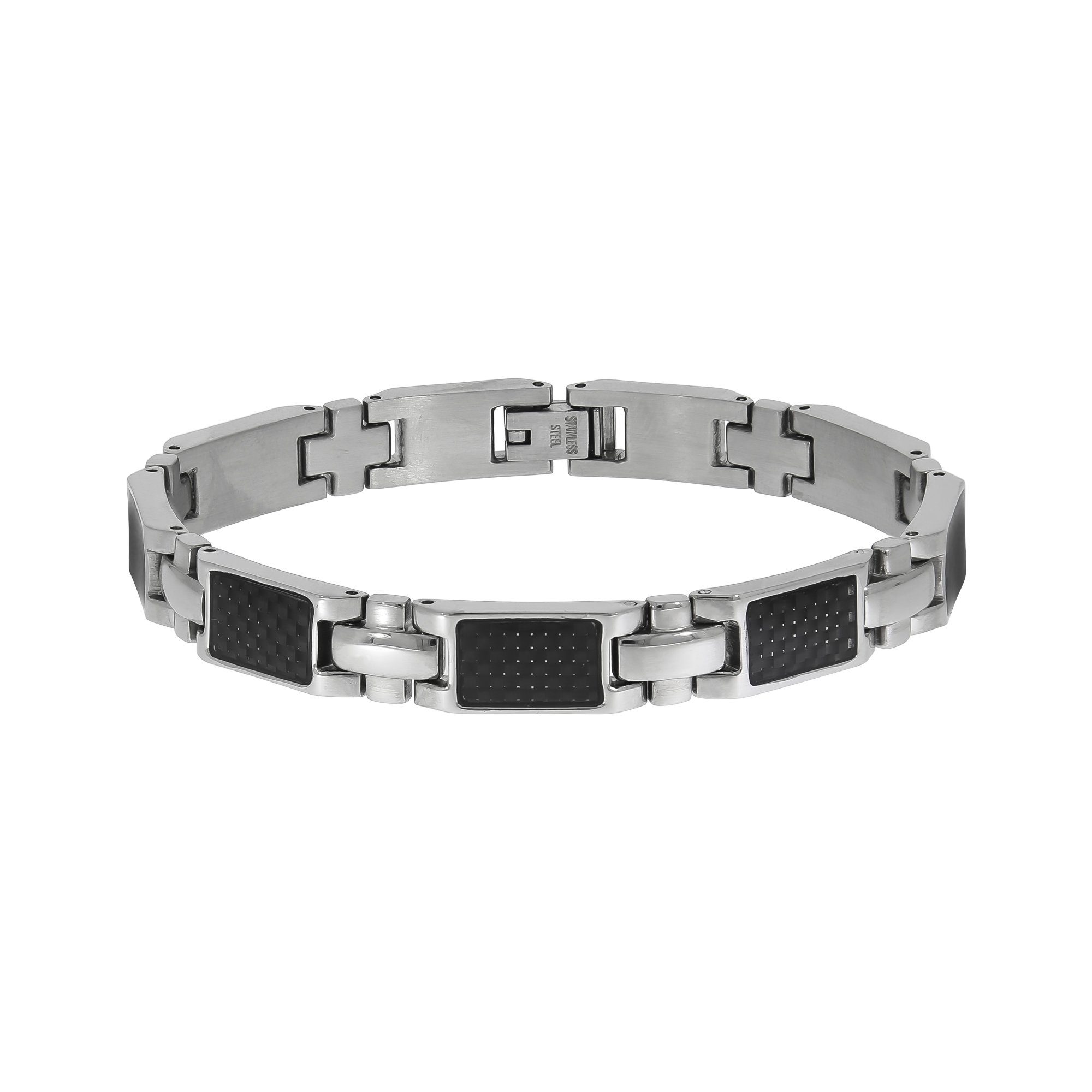 Armband Edelstahl poliert Carbon mit Zeeme