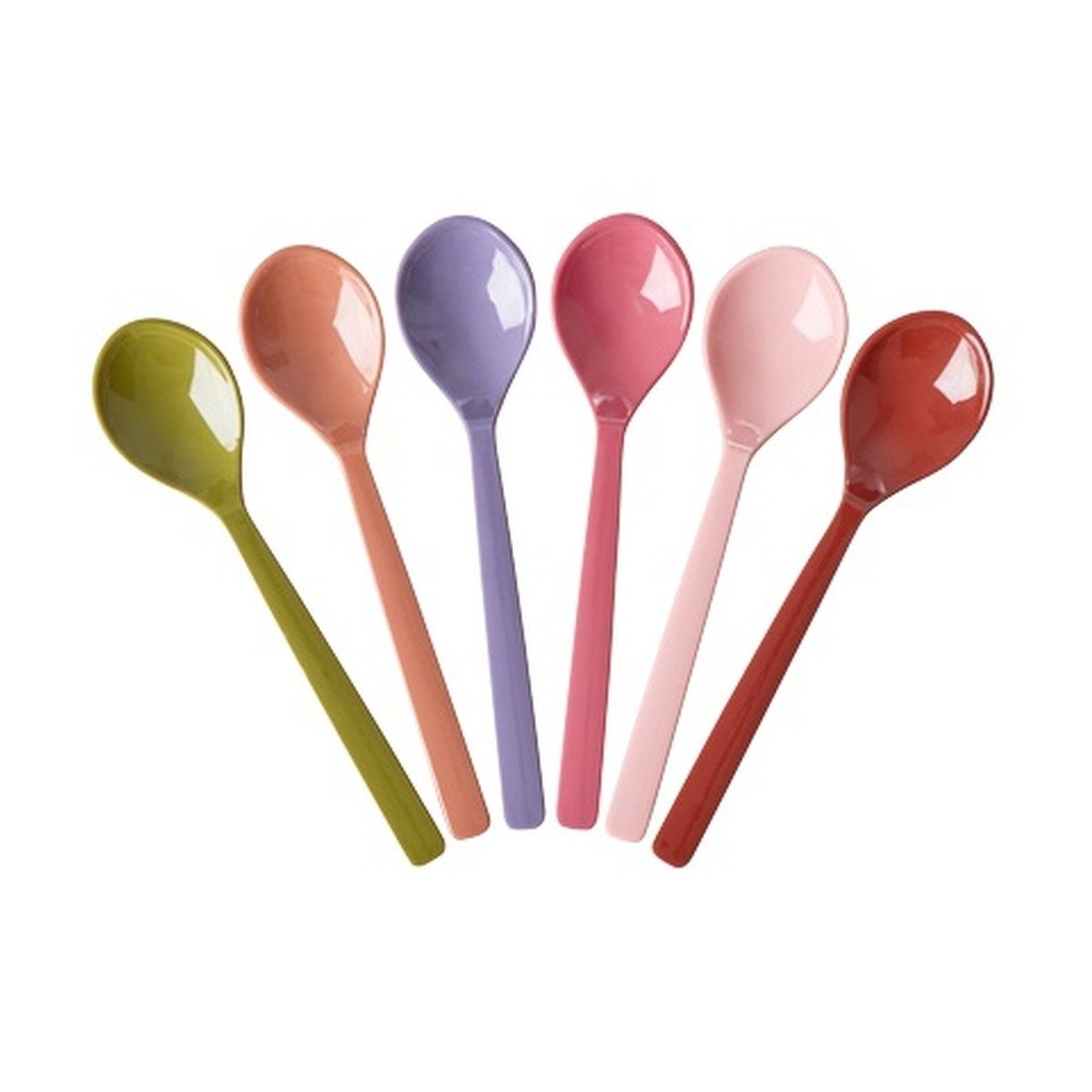 rice Kaffeelöffel Teelöffel-Set Solid Colors, 6-teilig, 14,5 cm, Melamin BPA-frei
