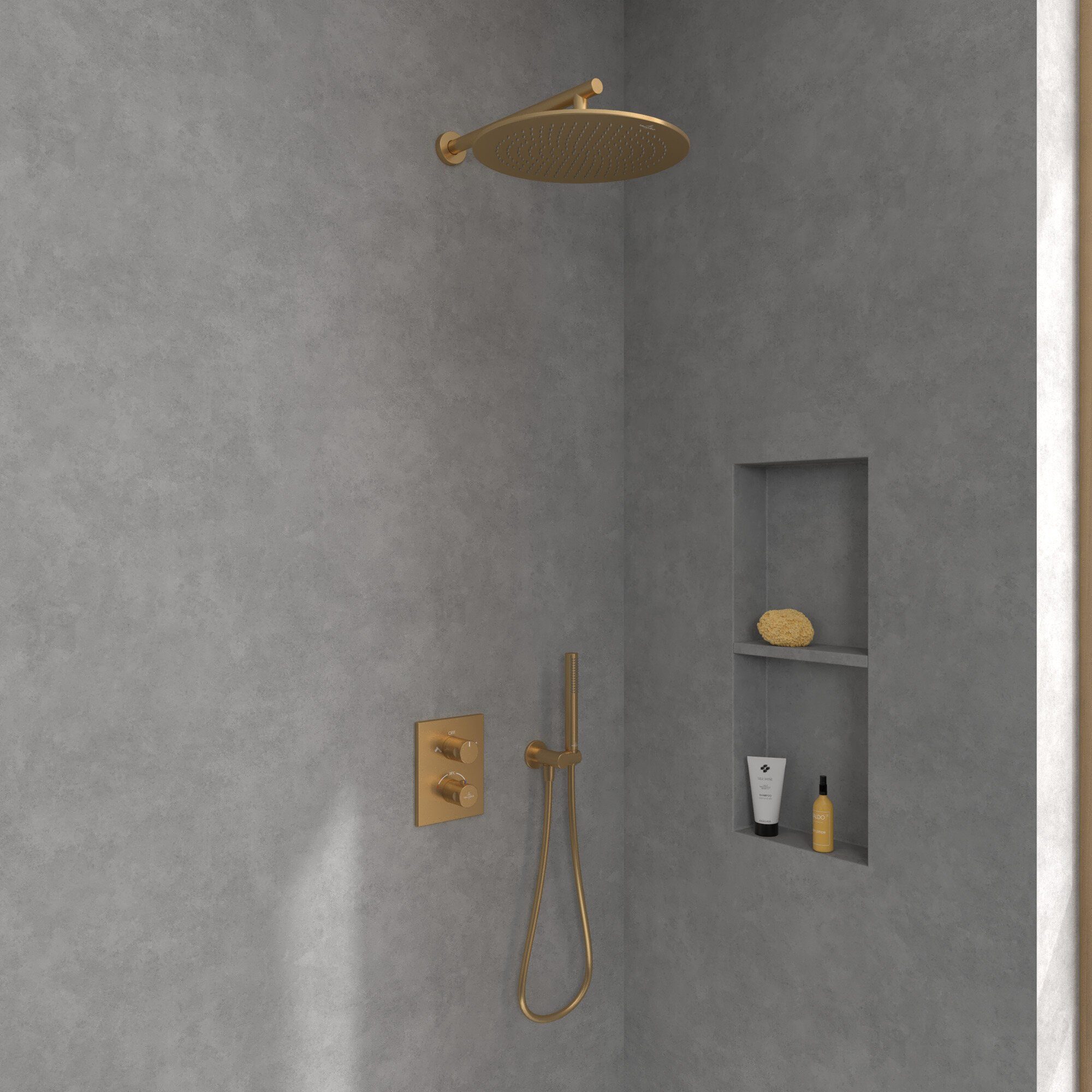 Villeroy & Boch Regenduschkopf Universal Showers, Regenbrause 350 mm, Rund - Brushed Gold
