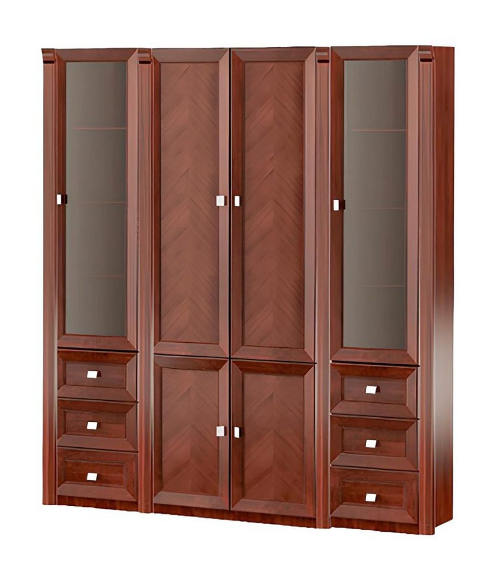 JVmoebel Aktenschrank Klassischer Brauner Büroschrank Exklusiver Glasschrank Edle Holz (Büroschrank) Made in Europa