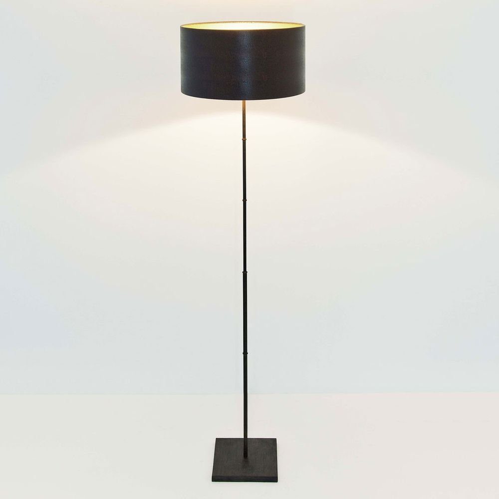 Holländer Stehlampe Bambus Eisen Braun-Schwarz braun, schwarz