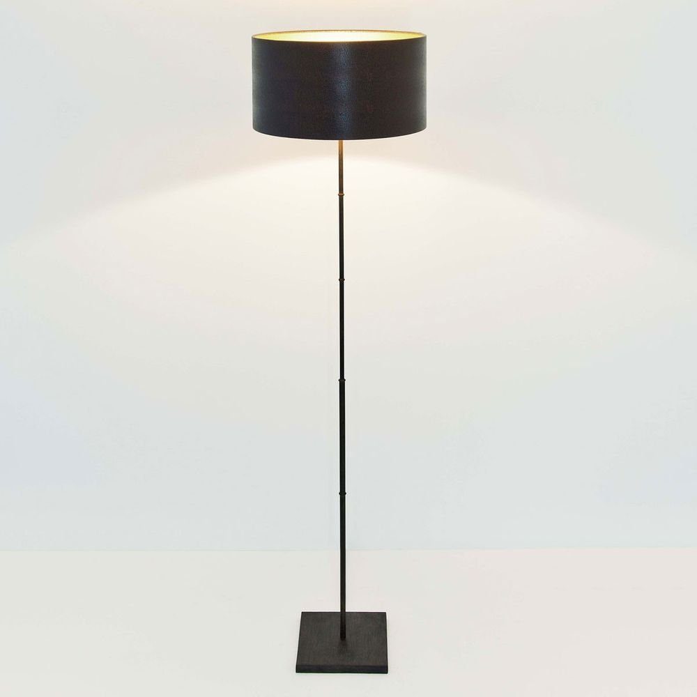 Holländer Stehlampe braun, Bambus schwarz Braun-Schwarz Eisen