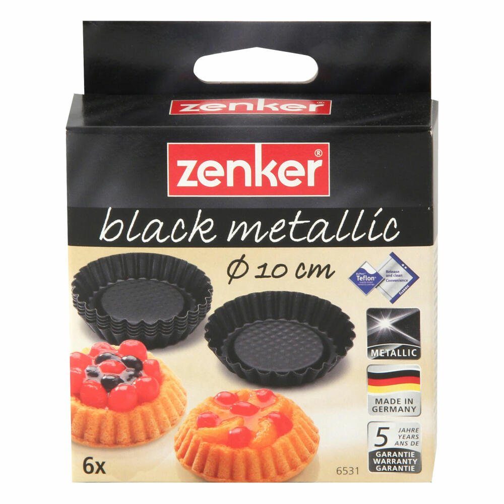 Zenker Backform Black Metallic Tortelettförmchen, 6er Set