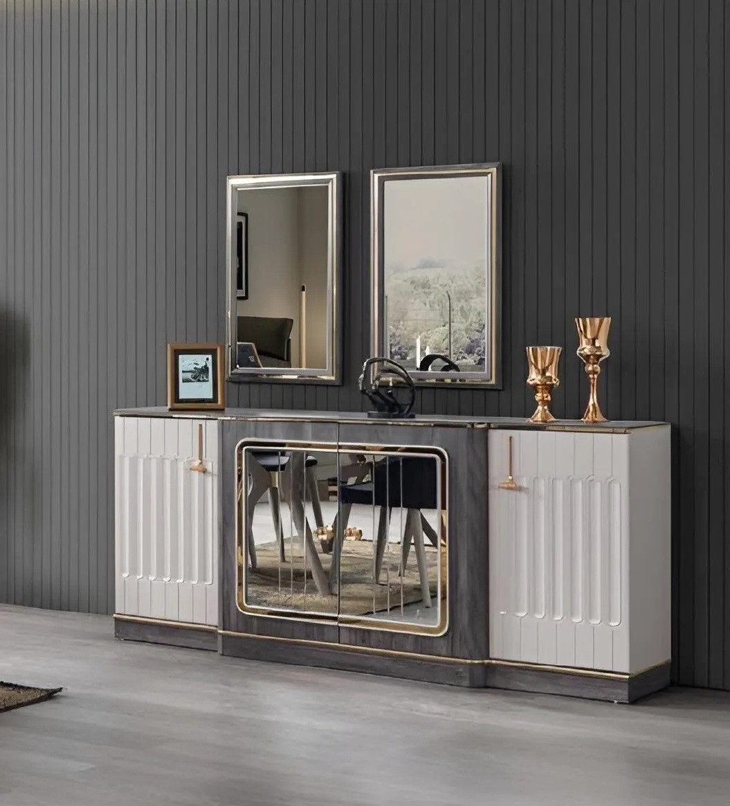 Xlmoebel Sideboard Moderne Holzkommode mit eleganten Spiegeln (Sideboard mit 2x Spiegel, 1 St., Sideboard mit 2x Spiegel), Hergestellt in Europa