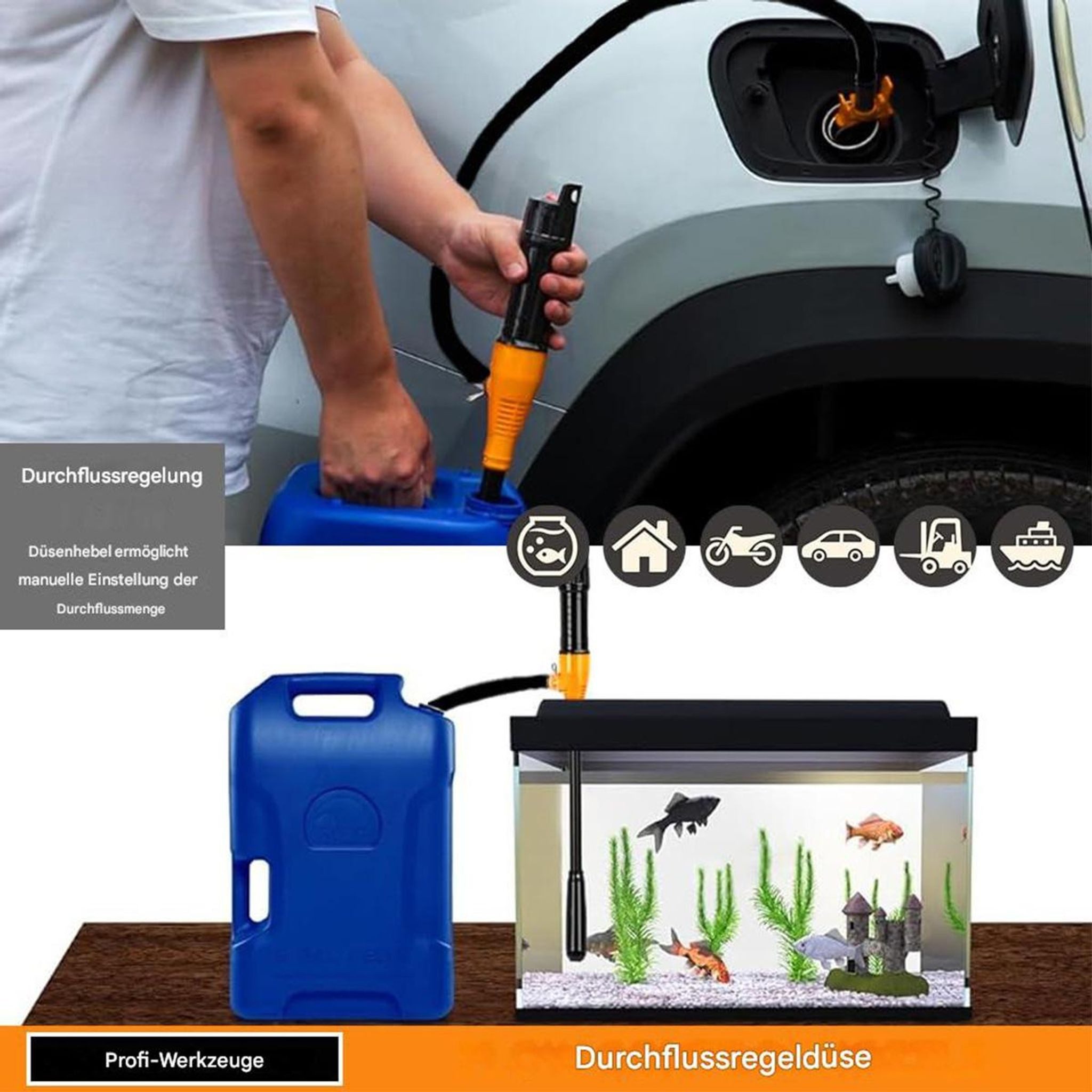 FELIXLEO Elektropumpe Elektrische Siphonpumpe Transferpumpe Benzinpumpe für Kanister – Bild 5 von 5