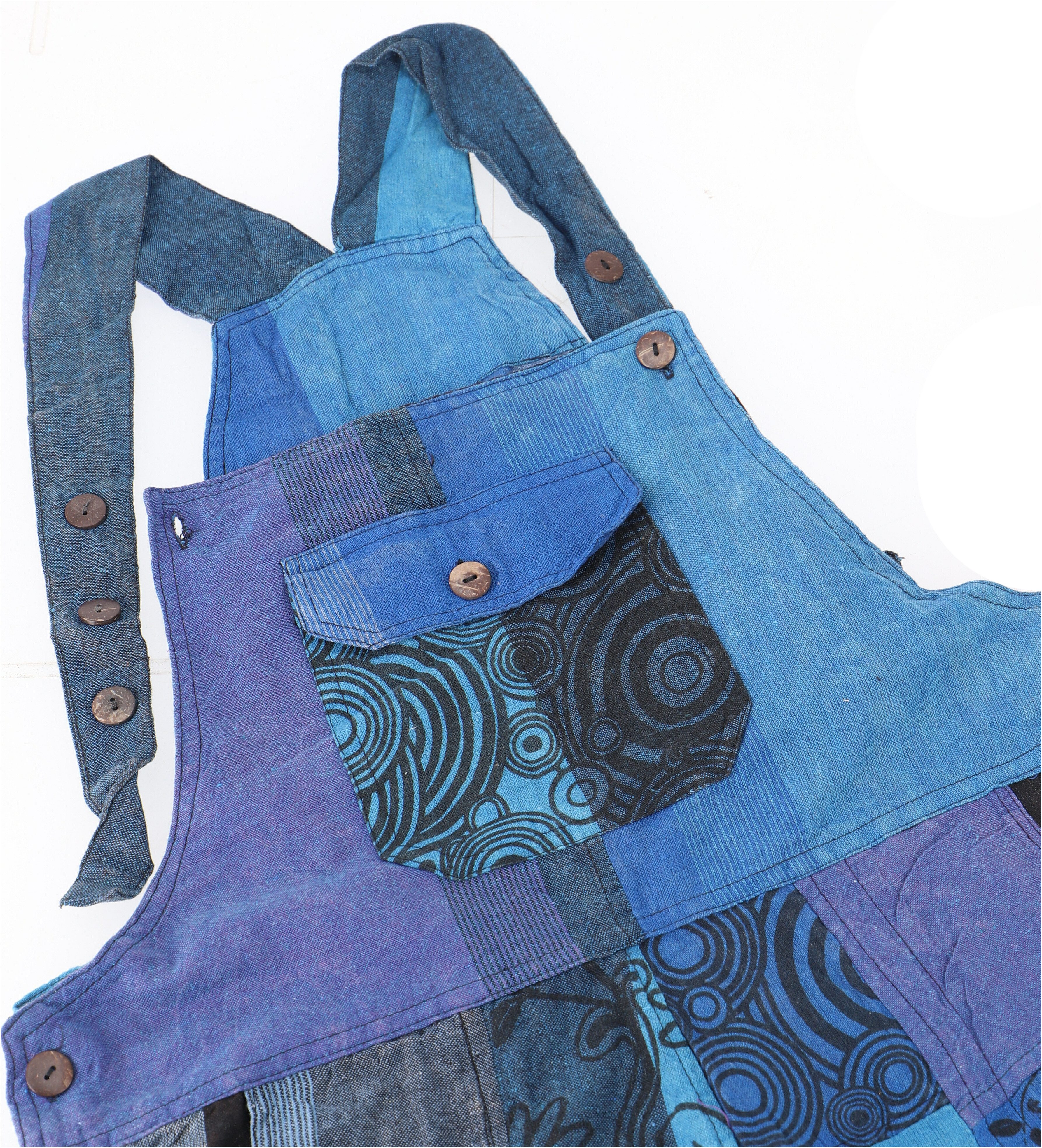 Guru-Shop Relaxhose Patchwork Latzhose, Unisex Boho Overall,.. Ethno Style, alternative Bekleidung