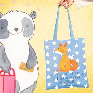 Mr. & Mrs. Panda Tragetasche Einhorn Wunsch - Sky Blue - Geschenk, Einhorn Deko, Einkaufstasche, F (1-tlg), Modisches Design