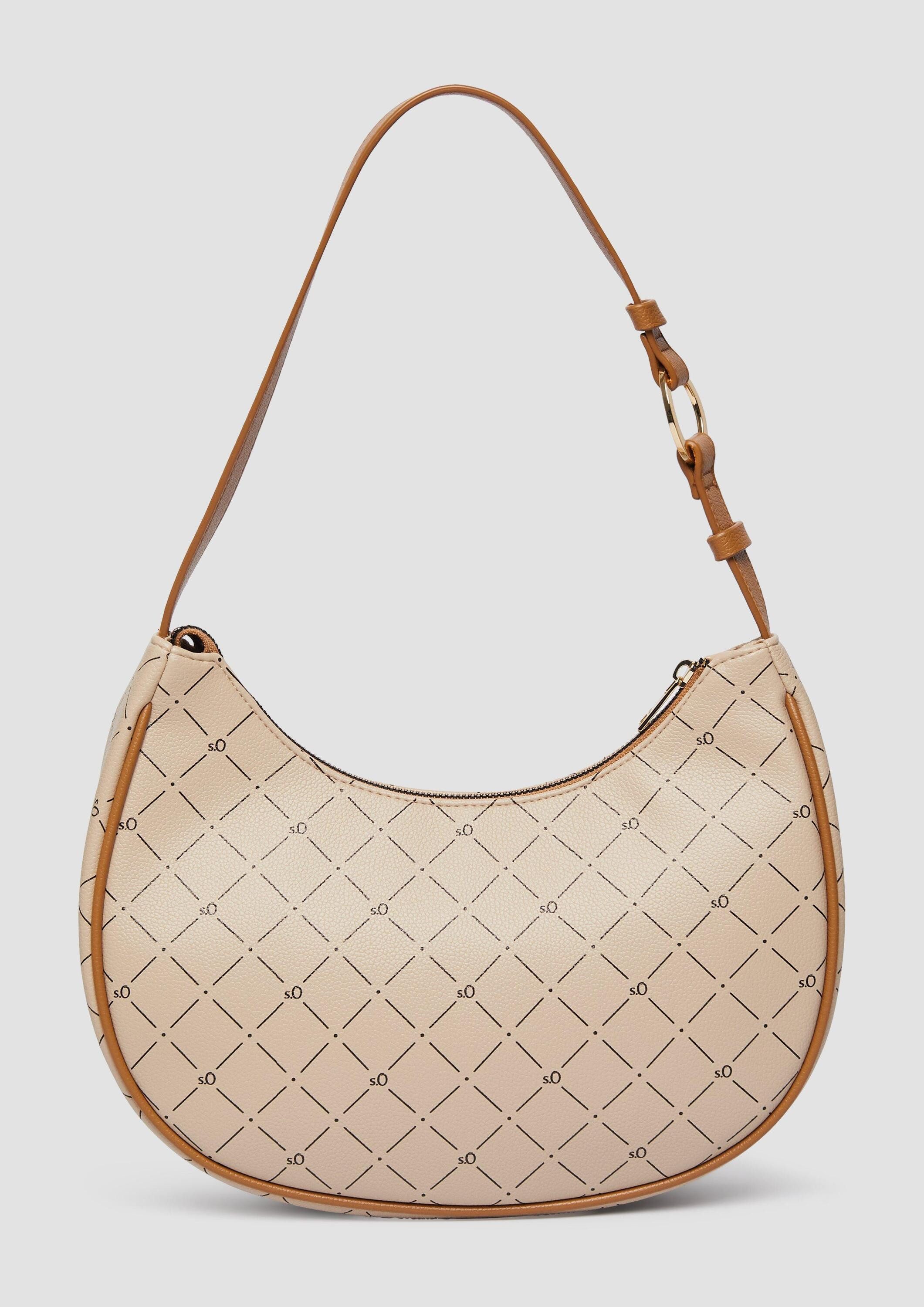 s.Oliver Schultertasche Tasche, Hobo-Bag mit Logo-Print