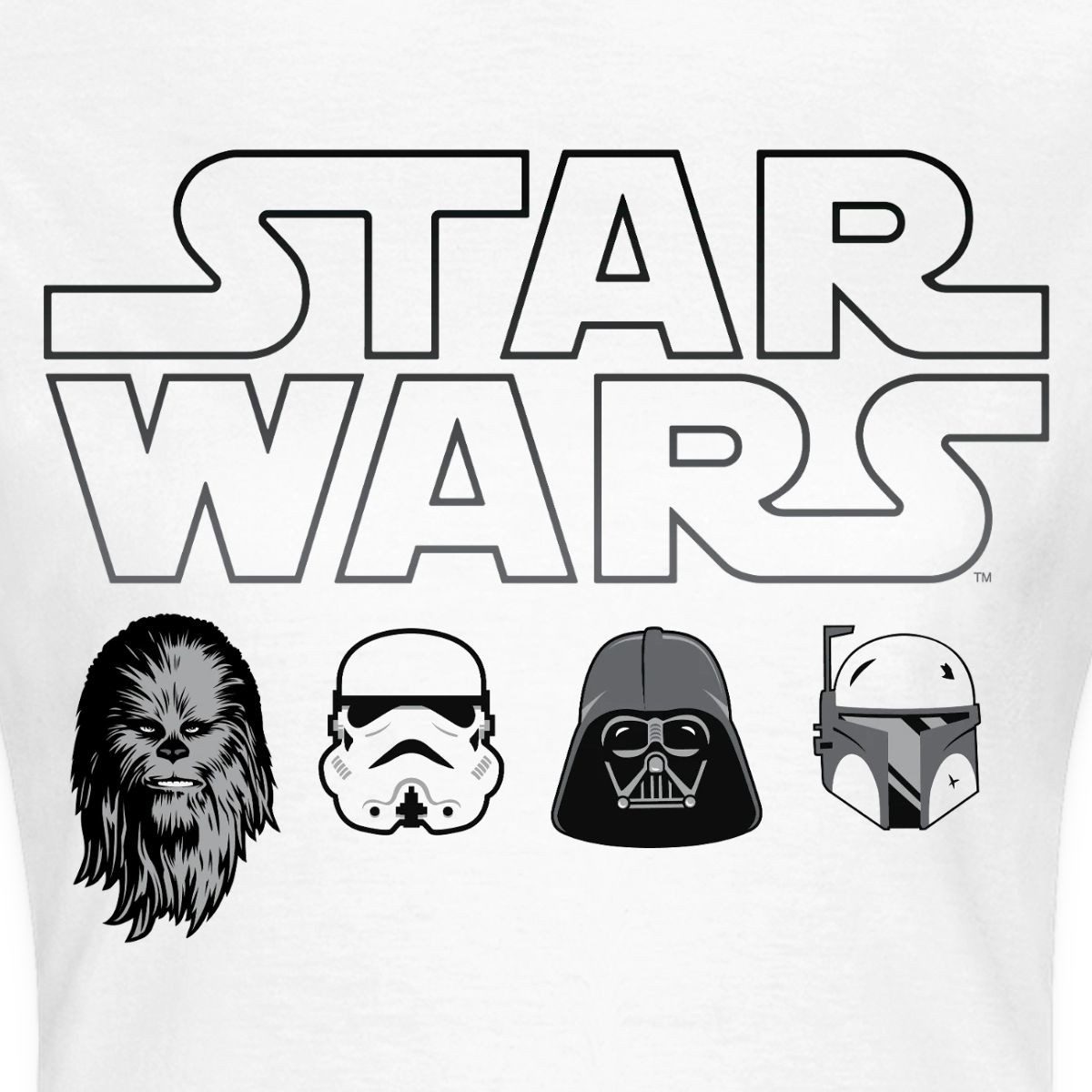 Spreadshirt T-Shirt Star Wars Chewbacca Stormtrooper Darth Vader Icons Frauen T-Shirt (1-tlg) Slim Fit, fällt klein aus