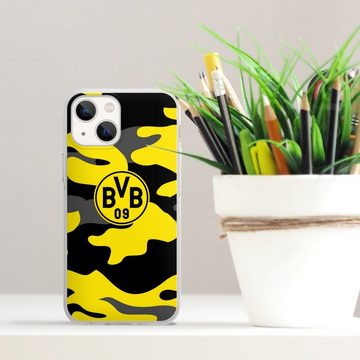 DeinDesign Handyhülle BVB Borussia Dortmund Fanartikel BVB Camo, Apple iPhone 13 Mini Silikon Hülle Bumper Case Handy Schutzhülle