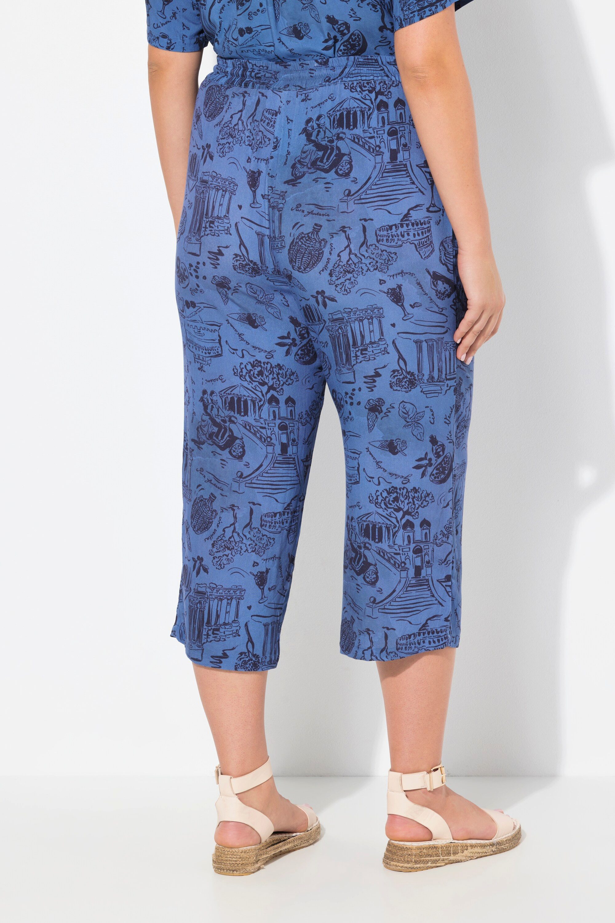 Ulla Popken Culotte Culotte Rose knielang weites Bein Elastikbund